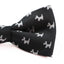 Boys Black With Silver Dogs Patterned Cotton Bow Tie