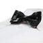 Boys Black With Silver Dogs Patterned Cotton Bow Tie