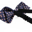 Boys Diamond Navy With White & Red Flowers Patterned Cotton Bow Tie