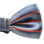 Boys Navy With Red Stripes Patterned Bow Tie