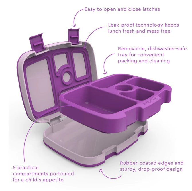 3 x Bentgo Kids Lunch Box Container Storage Purple