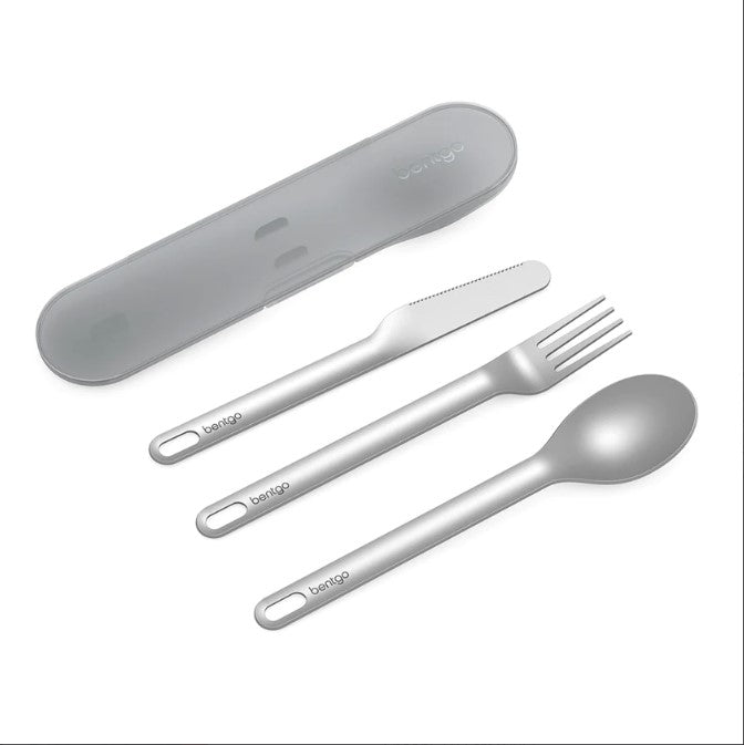 3 x Bentgo Ss Utensil Set Cutlery Grey