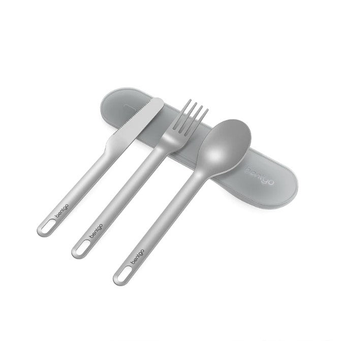 3 x Bentgo Ss Utensil Set Cutlery Grey