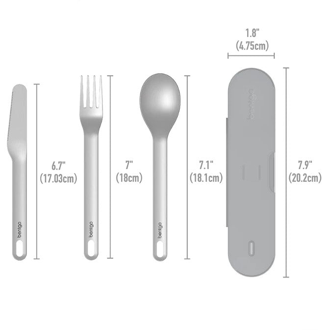 10 x Bentgo Ss Utensil Set Cutlery Grey