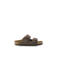 Kids Birkenstock Narrow Arizona Birko-Flor Birkibuc Mocha Slip On Sandals