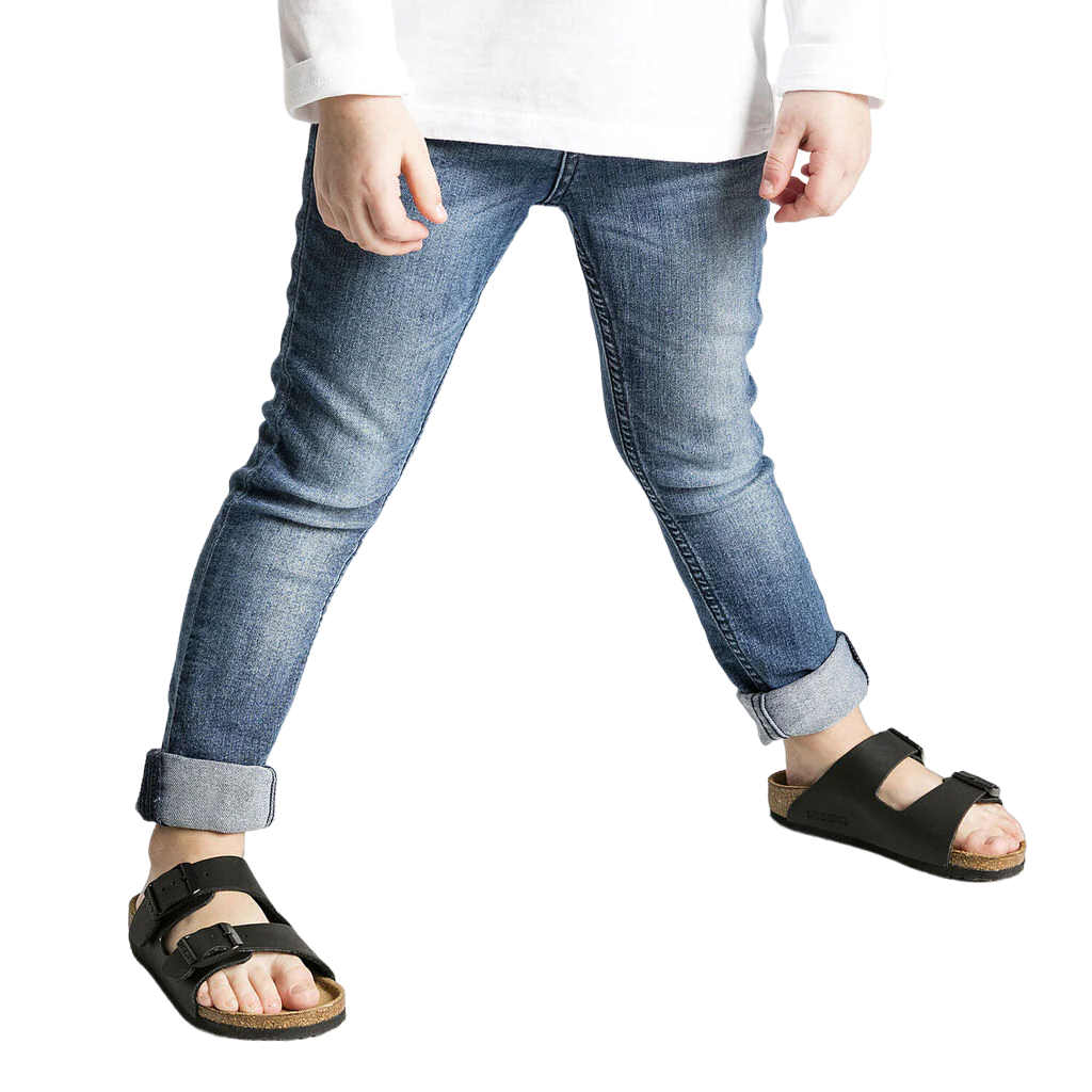 Kids Birkenstock Arizona Birko-Flor Narrow Black Slip On Sandals