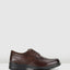 Mens Hush Puppies Torpedo Black Teak Mahogany Leather Extra Wide Work Shoes