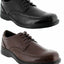 Mens Hush Puppies Torpedo Black Teak Mahogany Leather Extra Wide Work Shoes