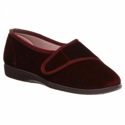 Womens Grosby Lilian Wine Red Moccasins Warm Shoes Slip On Slippers