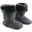 Womens Grosby Hoodies Boots Plush Fluffy Grey Slippers