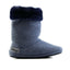 Womens Grosby Hoodies Boots Plush Fluffy Navy Slippers