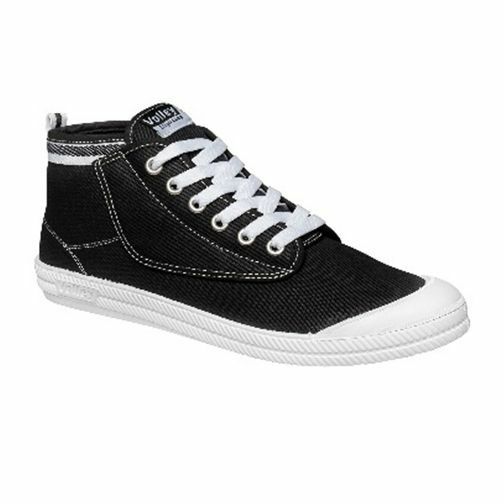 Mens Volley Hi Leap Black Denim Gum International Volleys Casual Canvas Shoes