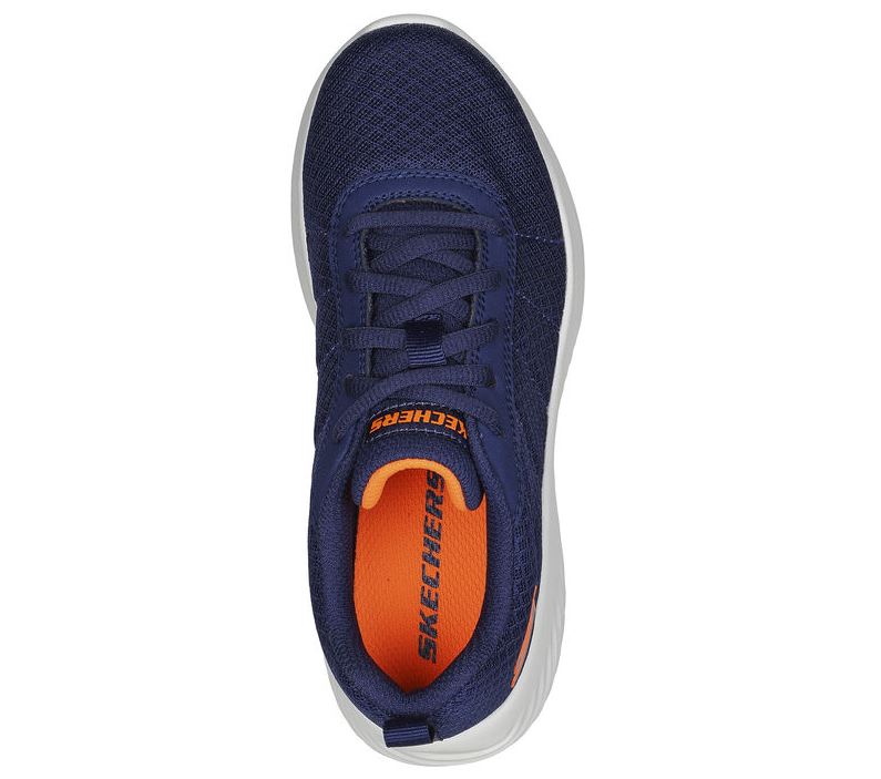 Kids Skechers Bounder Karonik Navy Shoes Boys Sneakers