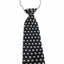 Kids Boys Black & White Patterned Elastic Neck Tie - Skulls