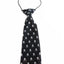 Kids Boys Black & White Patterned Elastic Neck Tie - Pirate Symbol