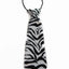 Kids Boys Black & White Patterned Elastic Neck Tie - Zebra