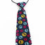 Kids Boys Multicoloured Patterned Elastic Neck Tie - Smiley Face