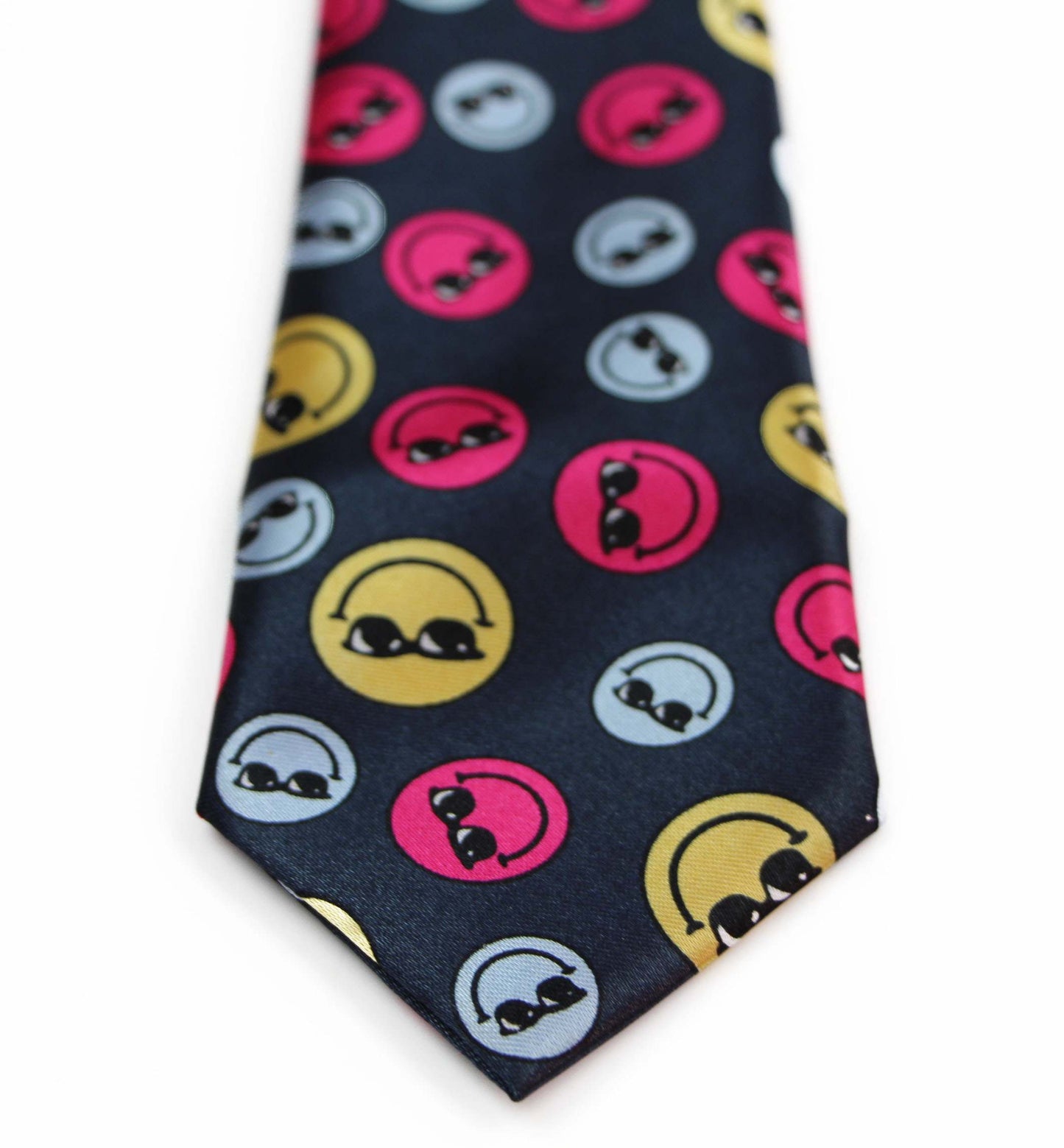 Kids Boys Multicoloured Patterned Elastic Neck Tie - Smiley Face