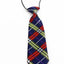 Kids Boys Multicoloured Patterned Elastic Neck Tie - Criss Cross Navy