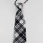 Kids Boys White & Black Patterned Elastic Neck Tie - Criss Cross White