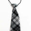 Kids Boys White & Black Patterned Elastic Neck Tie - Criss Cross White