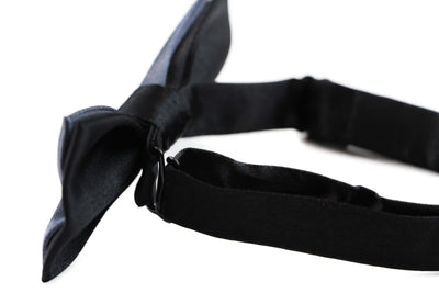 Boys Gunmetal Two Tone Layer Bow Tie