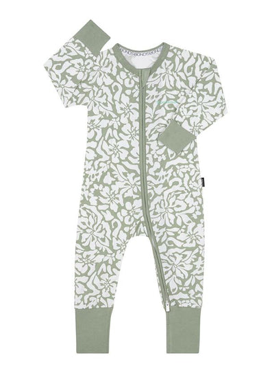 3 x Bonds Baby 2-Way Zip Wondersuit Coverall Olive Floral