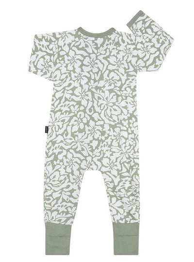 Bonds Baby 2-Way Zip Wondersuit Coverall Olive Floral