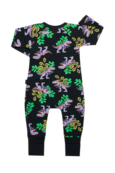 Bonds Baby 2-Way Zip Wondersuit Coverall Black Tropic T-Rex