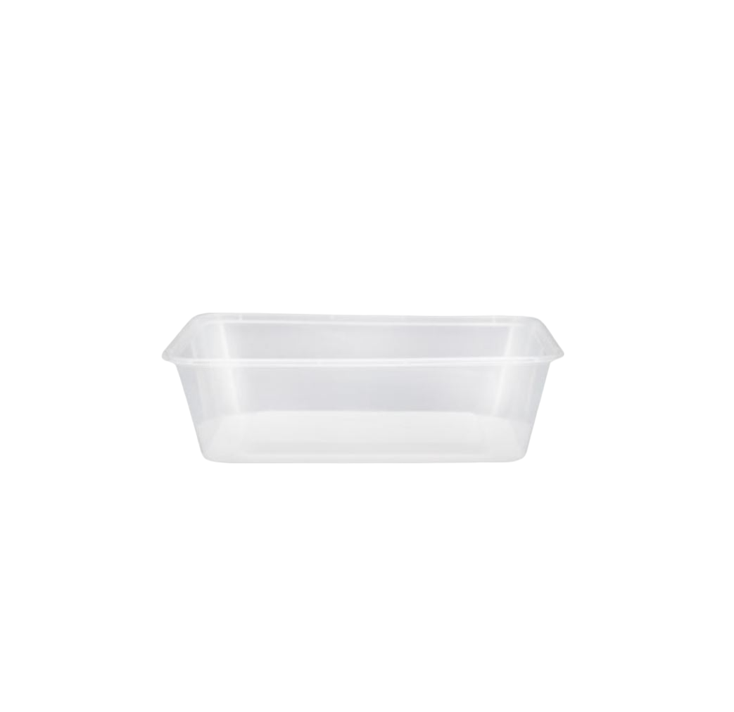 250 X Rectangular Containers 650Ml Clear With Lids Salad Fruit Food Container