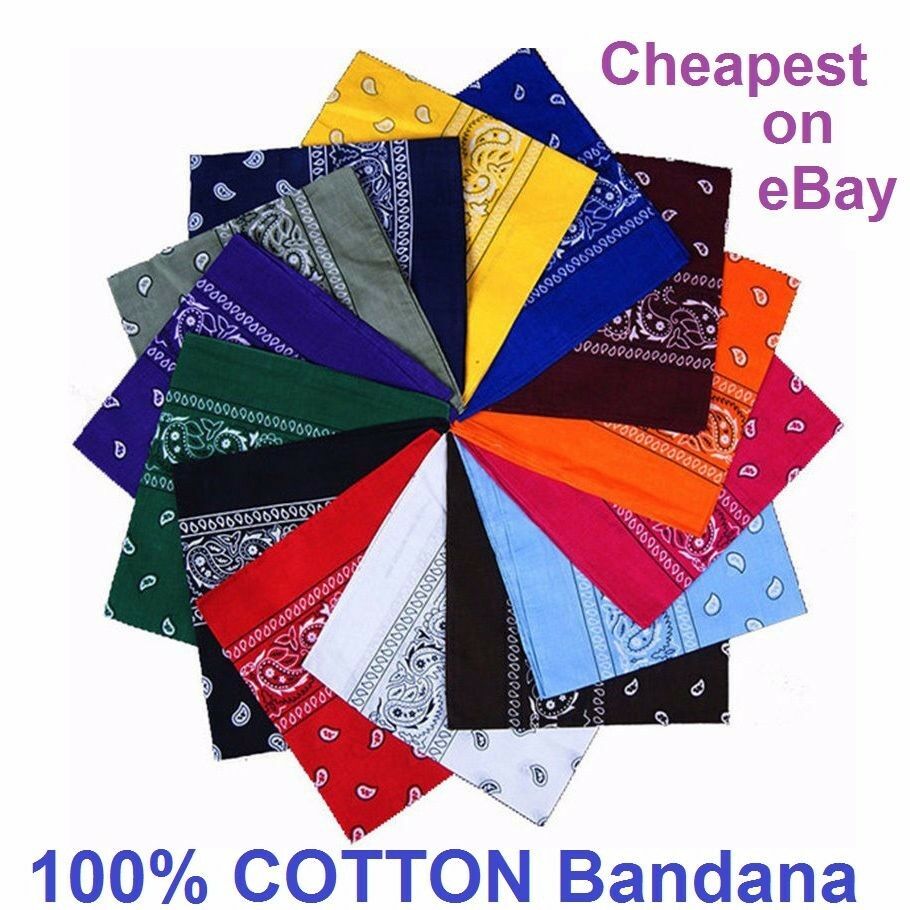 15 X Paisley Bandana Cotton Head Wrap Neck Scarf Assorted Colours