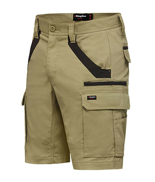 Mens Kinggee Tradie Utility Short Shorts Navy Khaki Work Wear Trade Pockets New