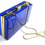 Womens Transparent Clutch Bag Box Party Wedding - Blue