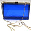 Womens Transparent Clutch Bag Box Party Wedding - Blue