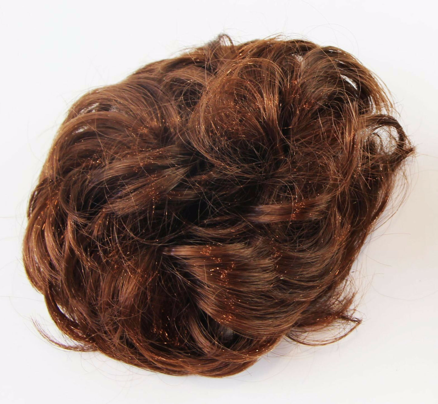 Womens Hair Wig Ponytail Curly Scrunchie Chestnut