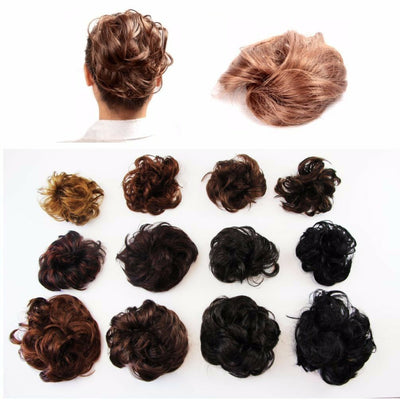 Womens Hair Wig Ponytail Curly Scrunchie Black Brown Blonde Light Auburn Red