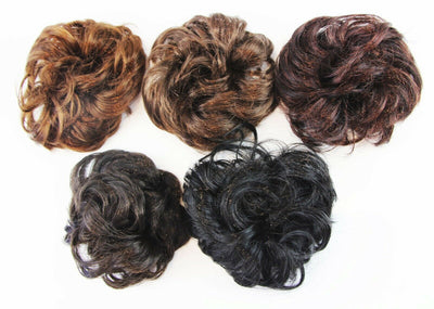 Womens Hair Wig Ponytail Curly Scrunchie Black Brown Blonde Light Auburn Red