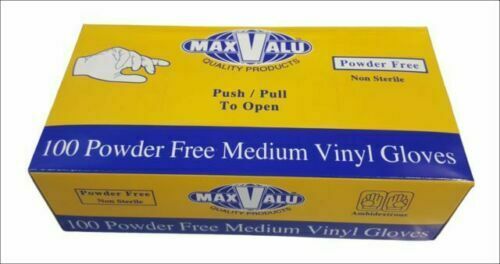 500Pcs Premium Vinyl Disposable Gloves Clear Powdered Powder Free Medium / Large