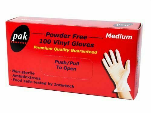 500Pcs Premium Vinyl Disposable Gloves Clear Powdered Powder Free Medium / Large