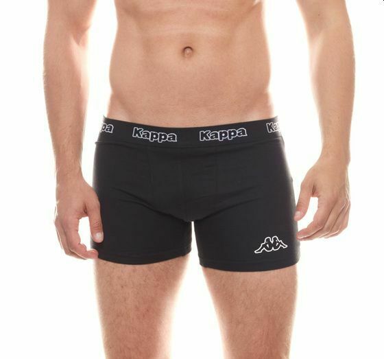 10 x Kappa Mens Black/Black Boxer Shorts Comfy Trunks