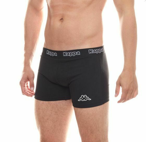 10 x Kappa Mens Black/Black Boxer Shorts Comfy Trunks