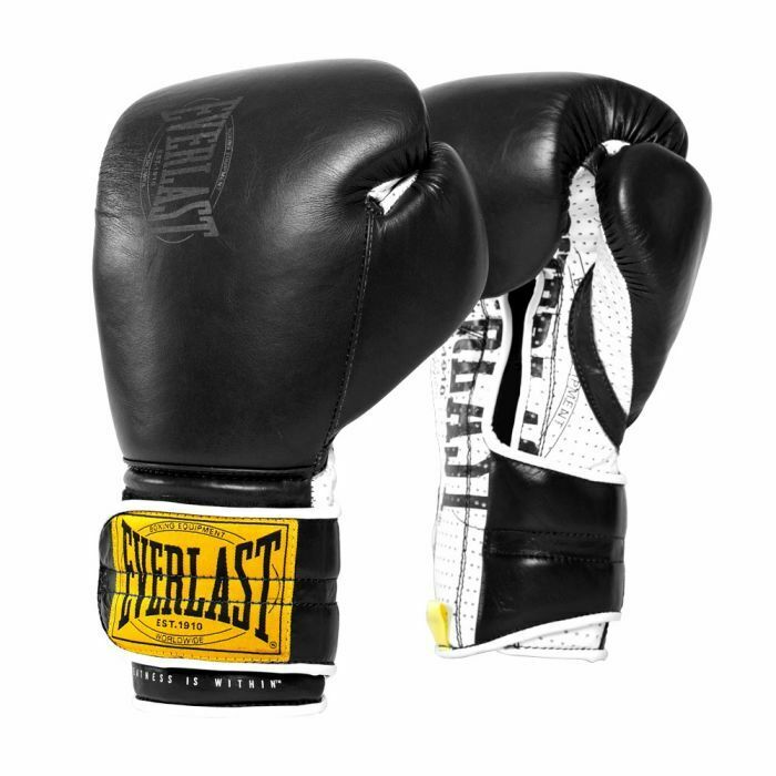 Everlast 1910 Classic Sparring Boxing Hook & Loop Gloves Box Gloves Black 12Oz