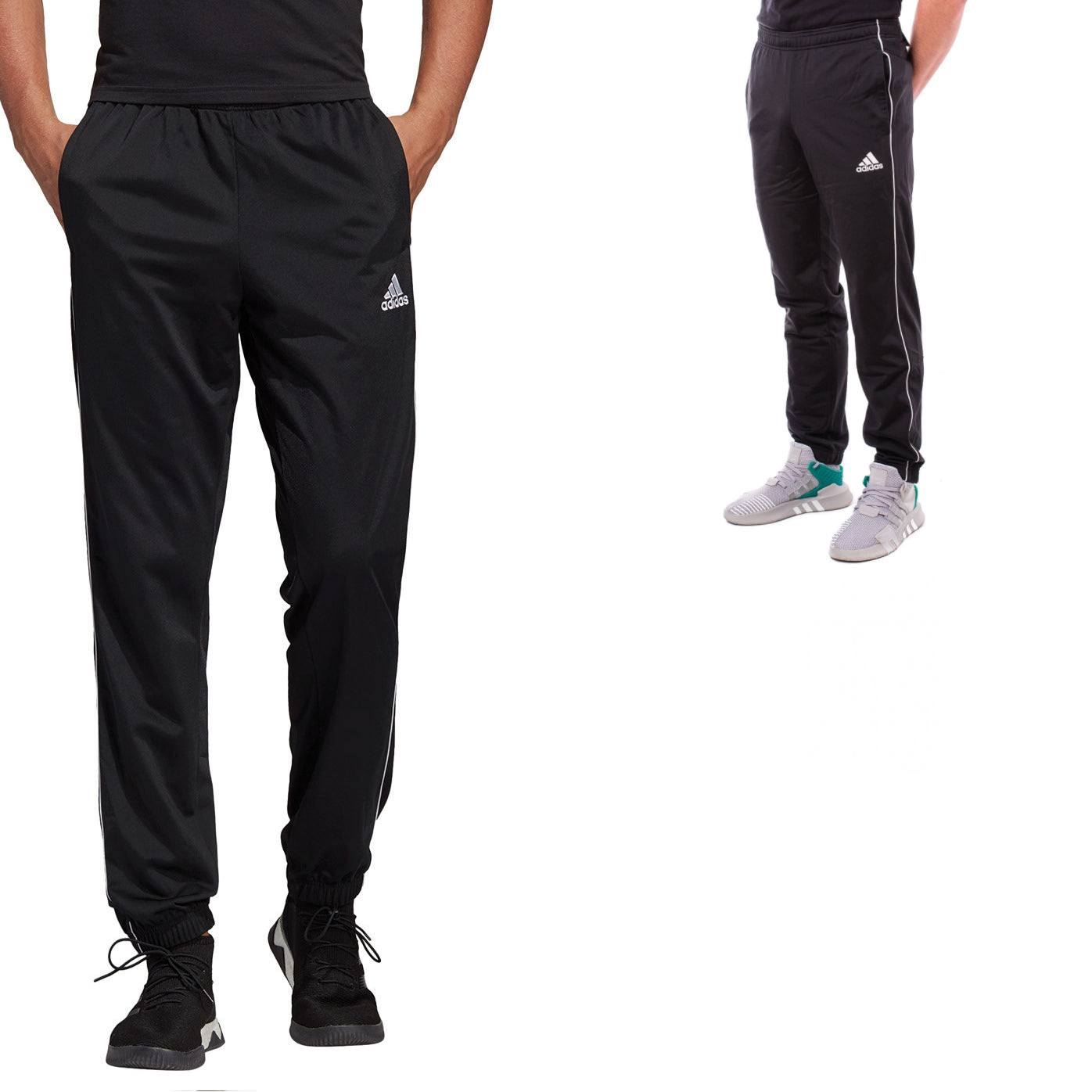 Adidas Mens Core 18 Tracksuit Bottoms - Trackies Track Pants Black