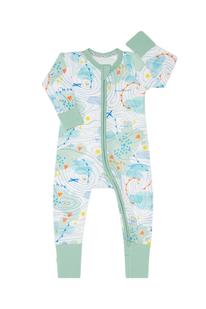 Bonds Baby Wondersuit Zippy Printed Baby Long Sleeve Boy Girl Pyjamas Sleep