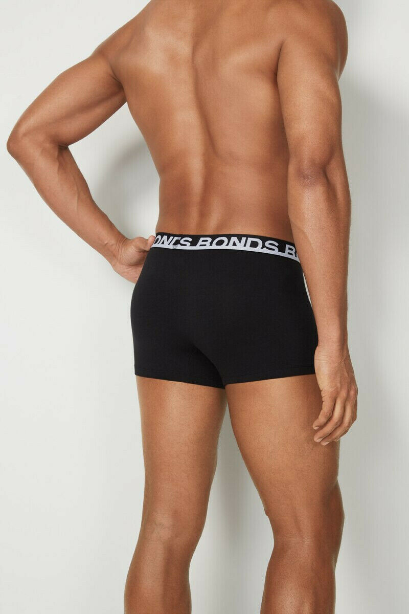 3 x Bonds Everyday Trunks - Mens Underwear Black Navy Jocks