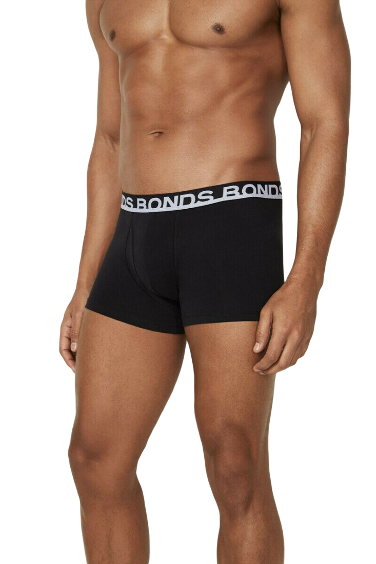 3 x Bonds Everyday Trunks - Mens Underwear Black Navy Jocks