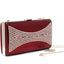 Womens Clutch Hand Bag Diamante Wedding Formal Party Bridal Red