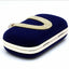 Womens Velvet Suede One Ring Diamante Clutch Bag Wedding Ladies Royal Blue