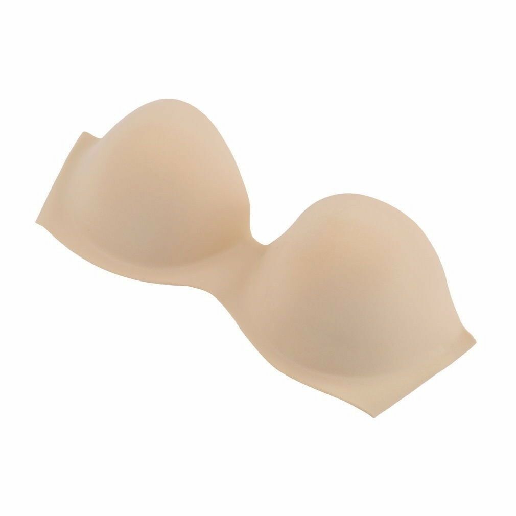 Womens Sexy Stick On Adhesive Black Nude Beige Push Up Strapless Bra Backless