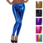 Metallic Leggings Shiny Neon Stretch Sexy Party Costume Fancy Dress Silver Gold